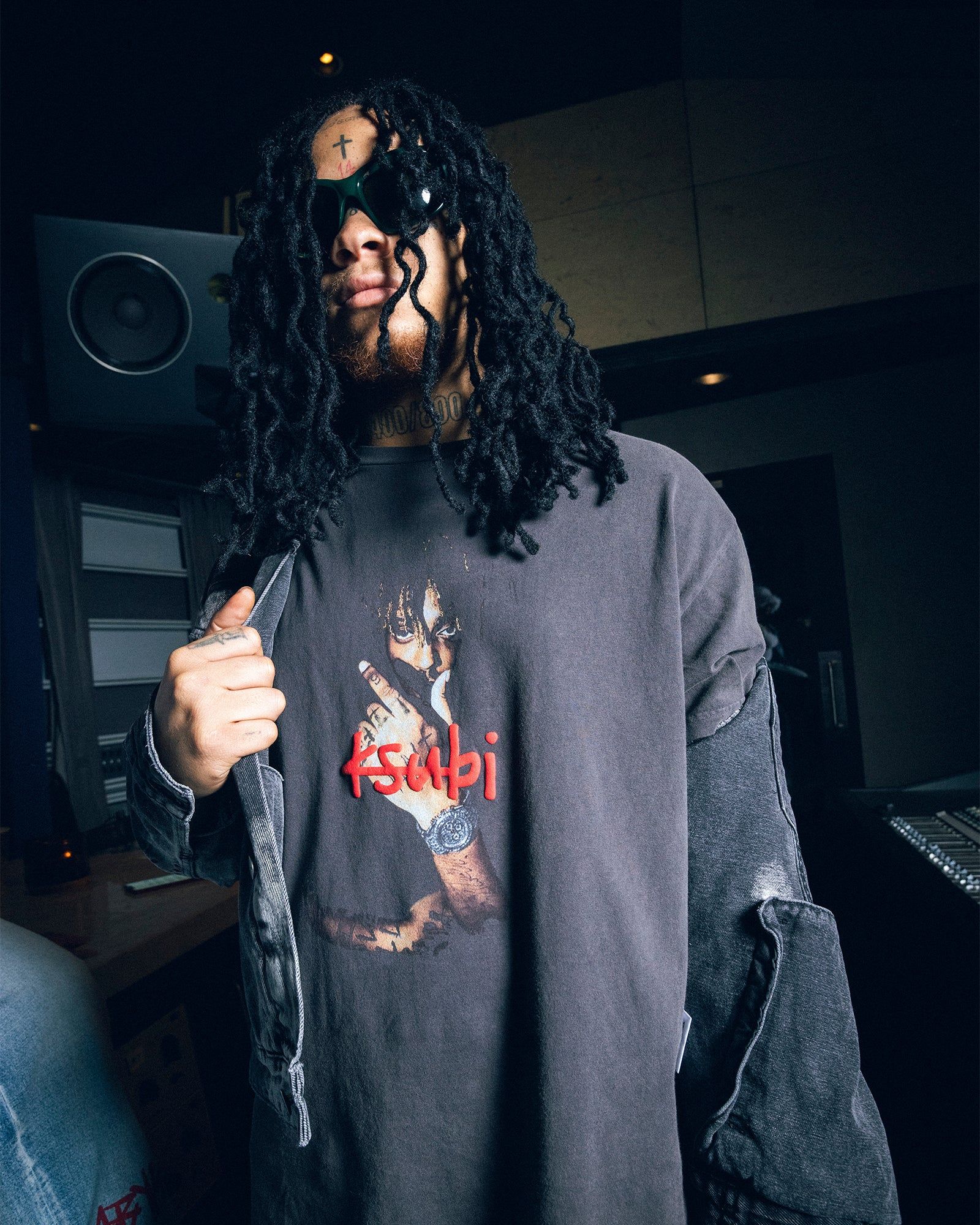 999 WRLD BIGGIE SS TEE FADED BLACK sold by Ksubi product image thumbnail 2