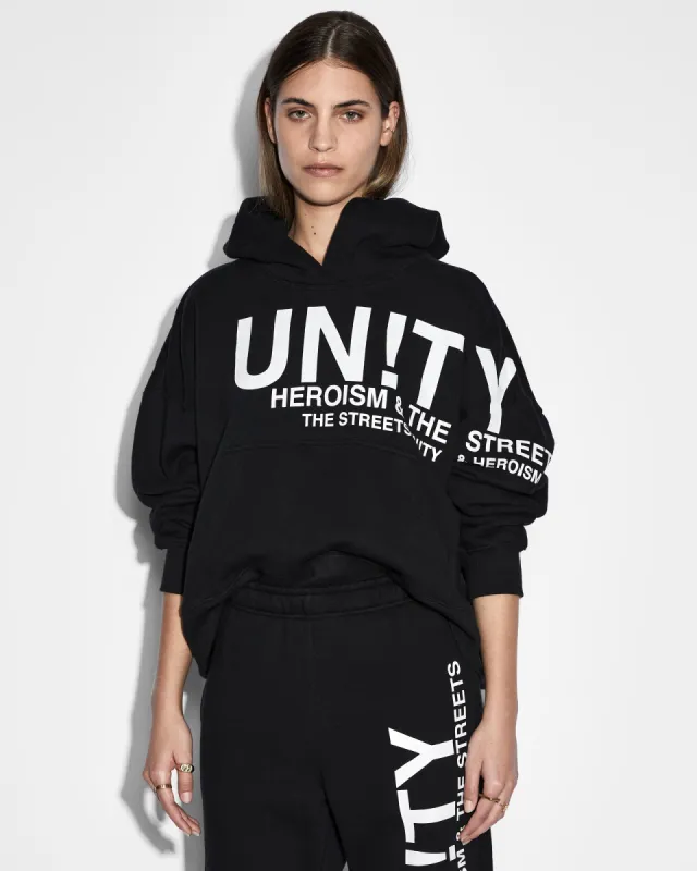 UNITY SLOUCH HOODIE BLACK sold by Ksubi