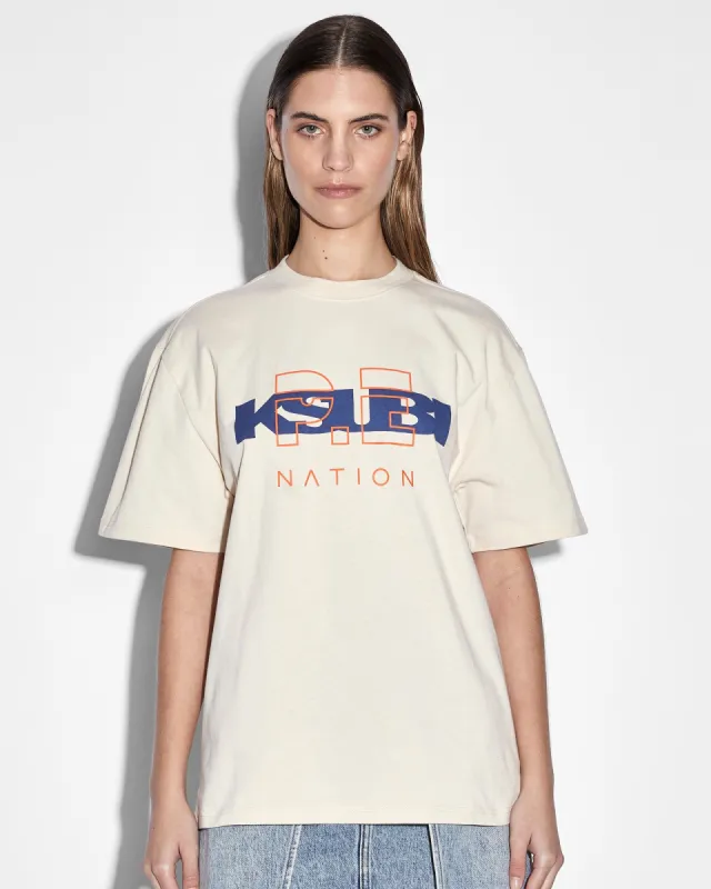 KSUBI X P.E NATION SS TEE ECRU made by Ksubi