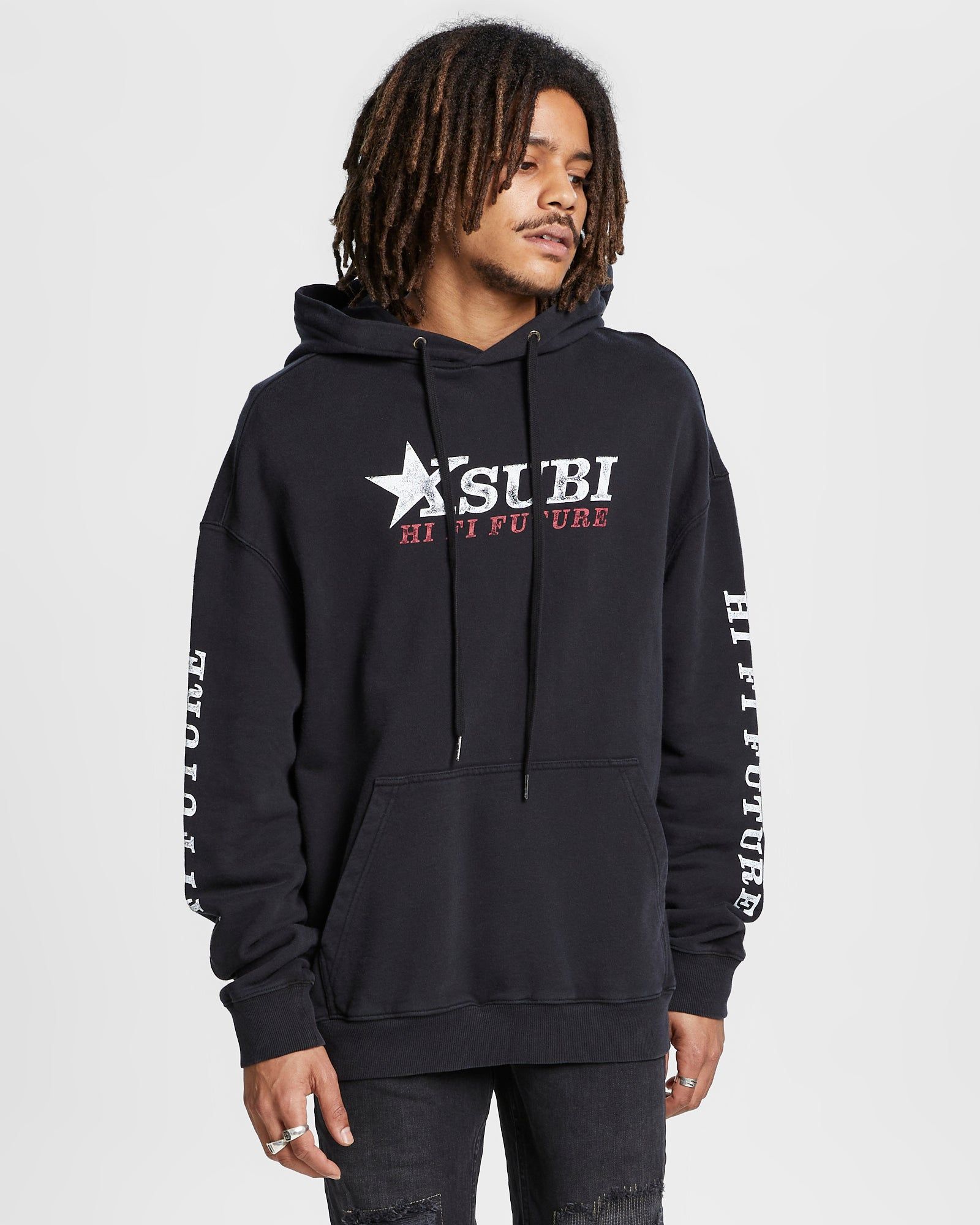 HI FI BIGGIE HOODIE JET BLACK sold by Ksubi