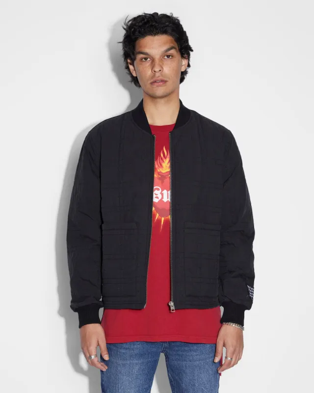 SOUTH QUILTED BOMBER BLACK sold by Ksubi