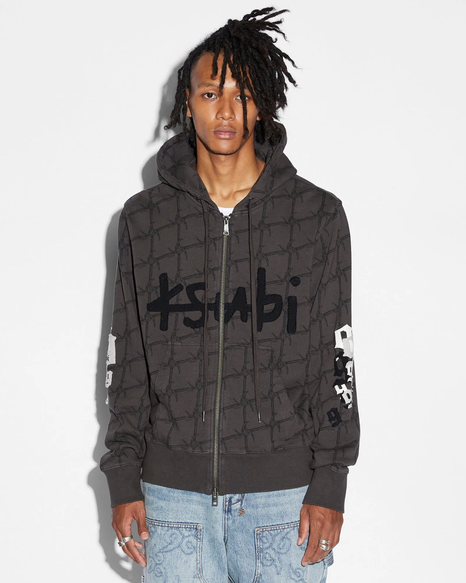 999 ZIP THRU KASH HOODIE FADED BLACK sold by Ksubi