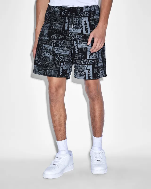 MASH UP WALK SHORT BLACK sold by Ksubi