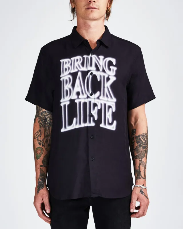 BRING BACK LIFE SS SHIRT BLACK sold by Ksubi