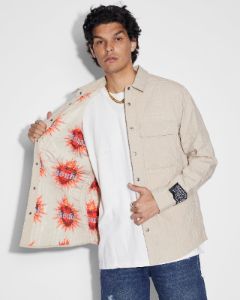 SOUTH QUILTED LS SHIRT CREAM sold by Ksubi