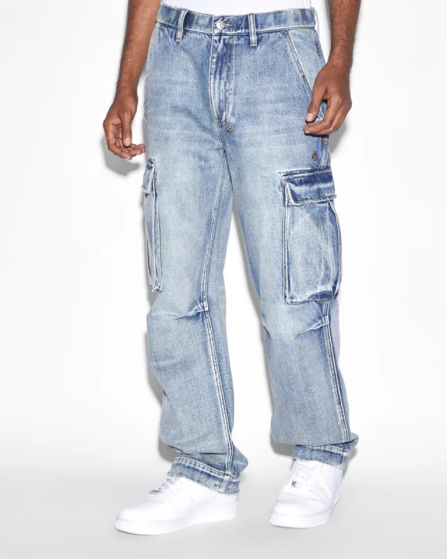 RIOT CARGO PANT PUNK BLUE sold by Ksubi