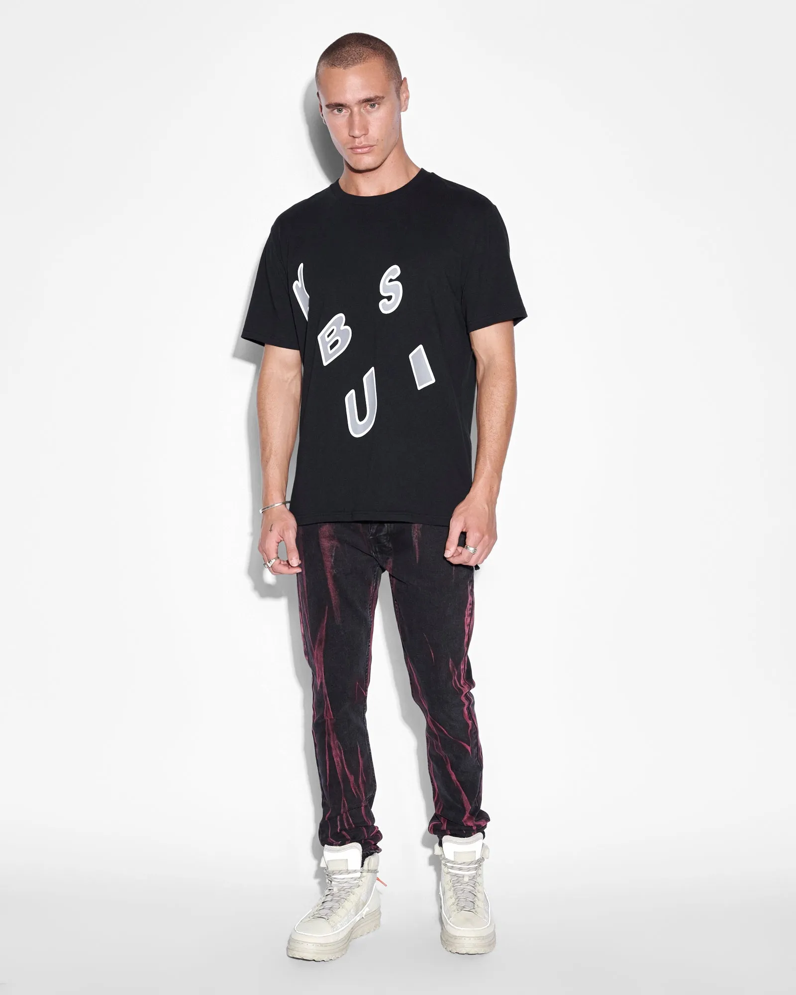 LETTERS KASH SS TEE JET BLACK sold by Ksubi product image thumbnail 3