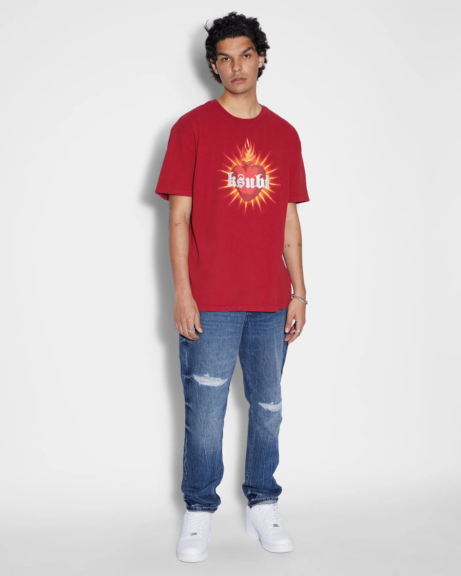 HEART BIGGIE SS TEE CRIMSON sold by Ksubi product image thumbnail 3
