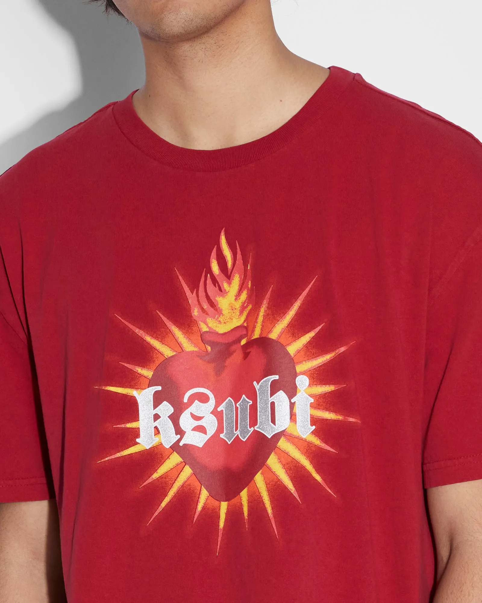 HEART BIGGIE SS TEE CRIMSON sold by Ksubi product image thumbnail 5