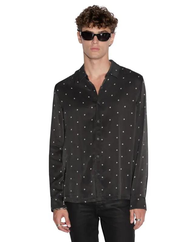POLKA PLUS LS SHIRT BLACK sold by Ksubi