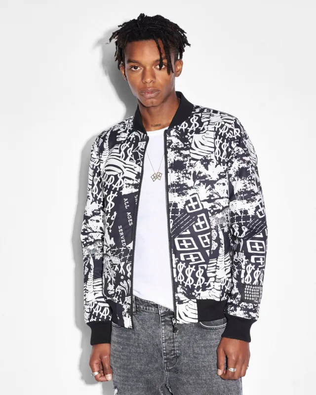 AUTOGRAPH BOMBER BLACK/WHITE sold by Ksubi