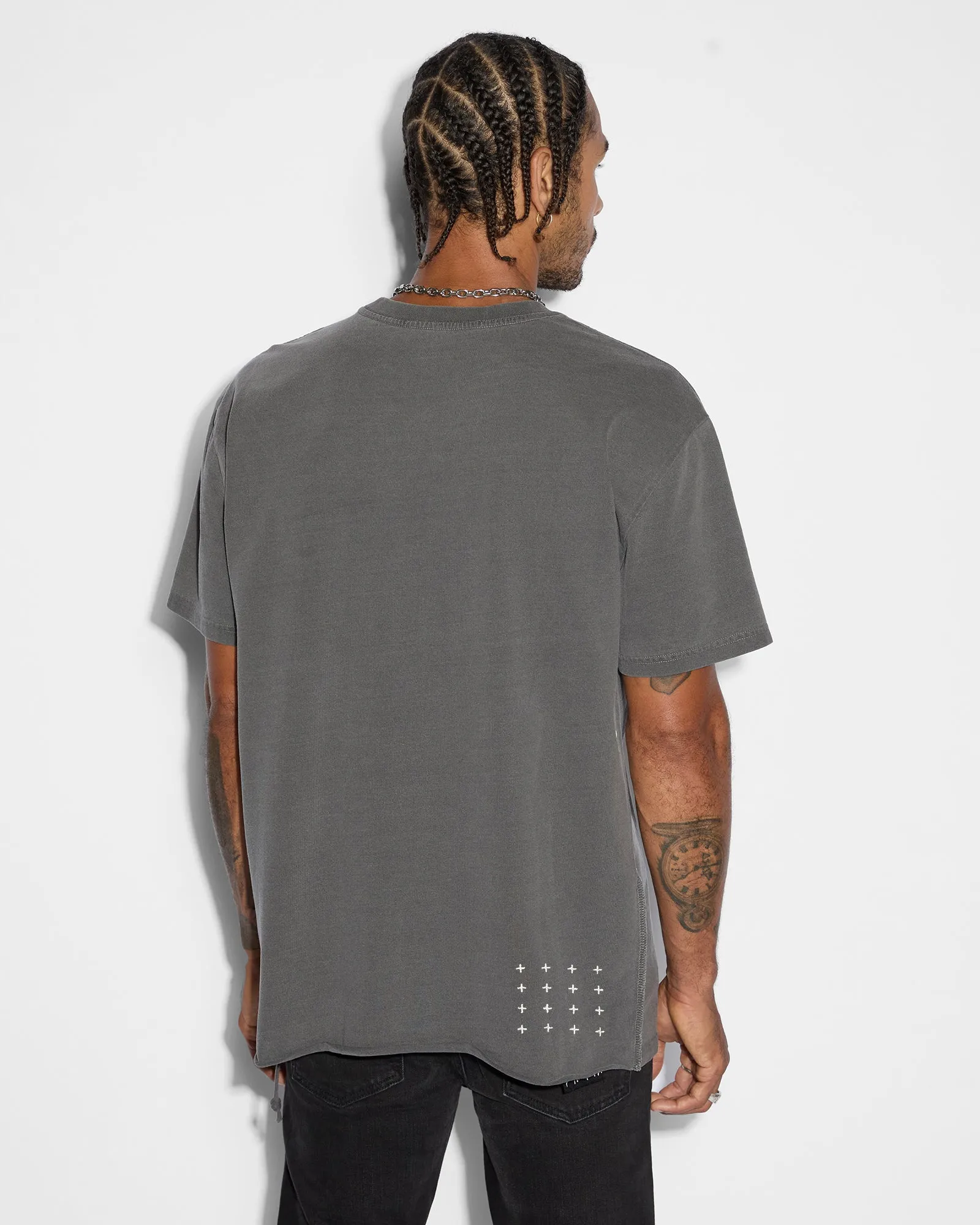 420 LEAF BIGGIE SS TEE CHARCOAL sold by Ksubi product image thumbnail 4