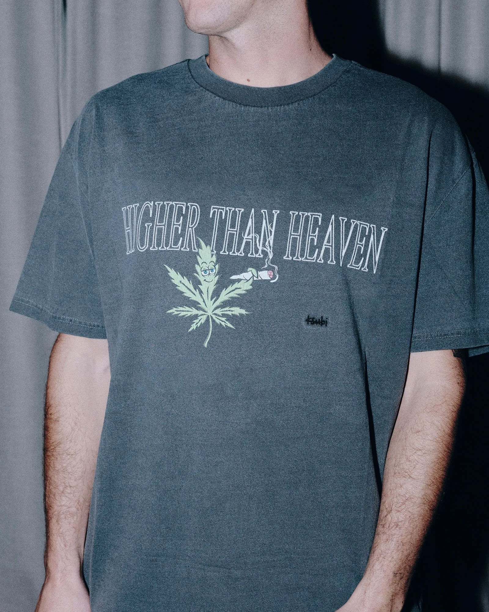 420 LEAF BIGGIE SS TEE CHARCOAL sold by Ksubi product image thumbnail 2