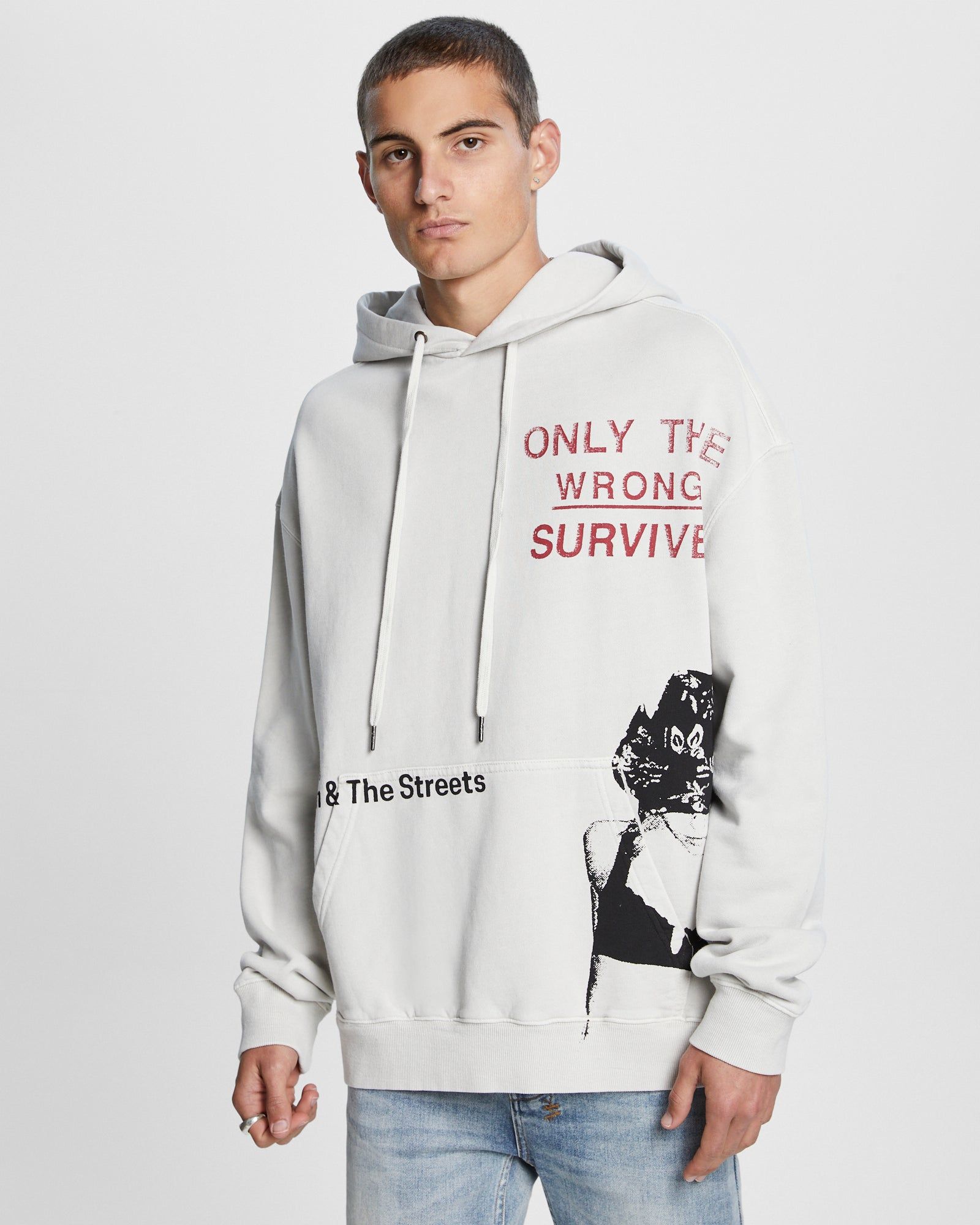 SURVIVE BIGGIE HOODIE CHALK sold by Ksubi