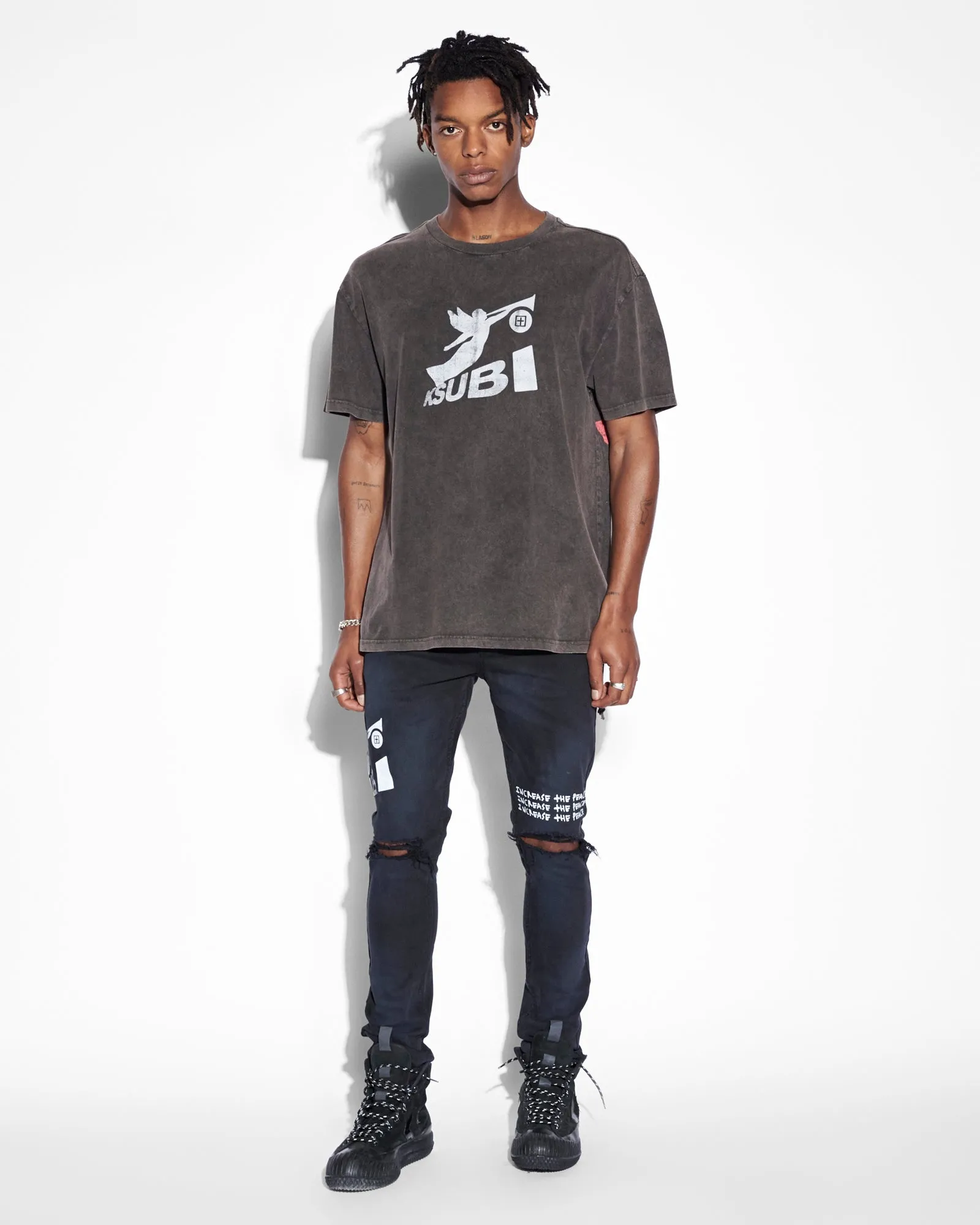 ANGELS BIGGIE SS TEE FADED BLACK sold by Ksubi product image thumbnail 3