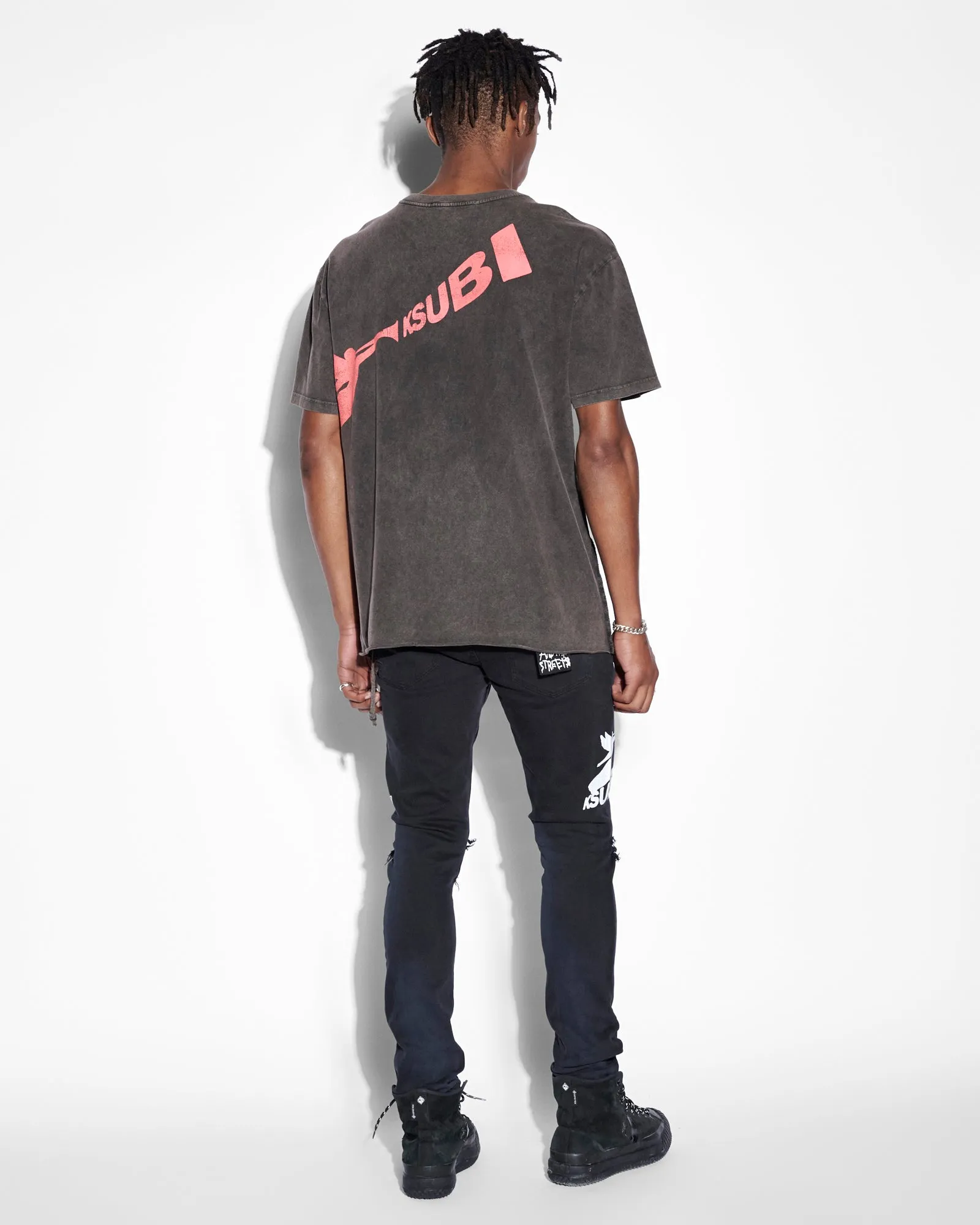 ANGELS BIGGIE SS TEE FADED BLACK sold by Ksubi product image thumbnail 4