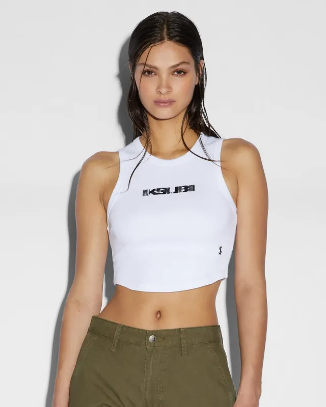 SOTT SYNDICATE TANK WHITE sold by Ksubi