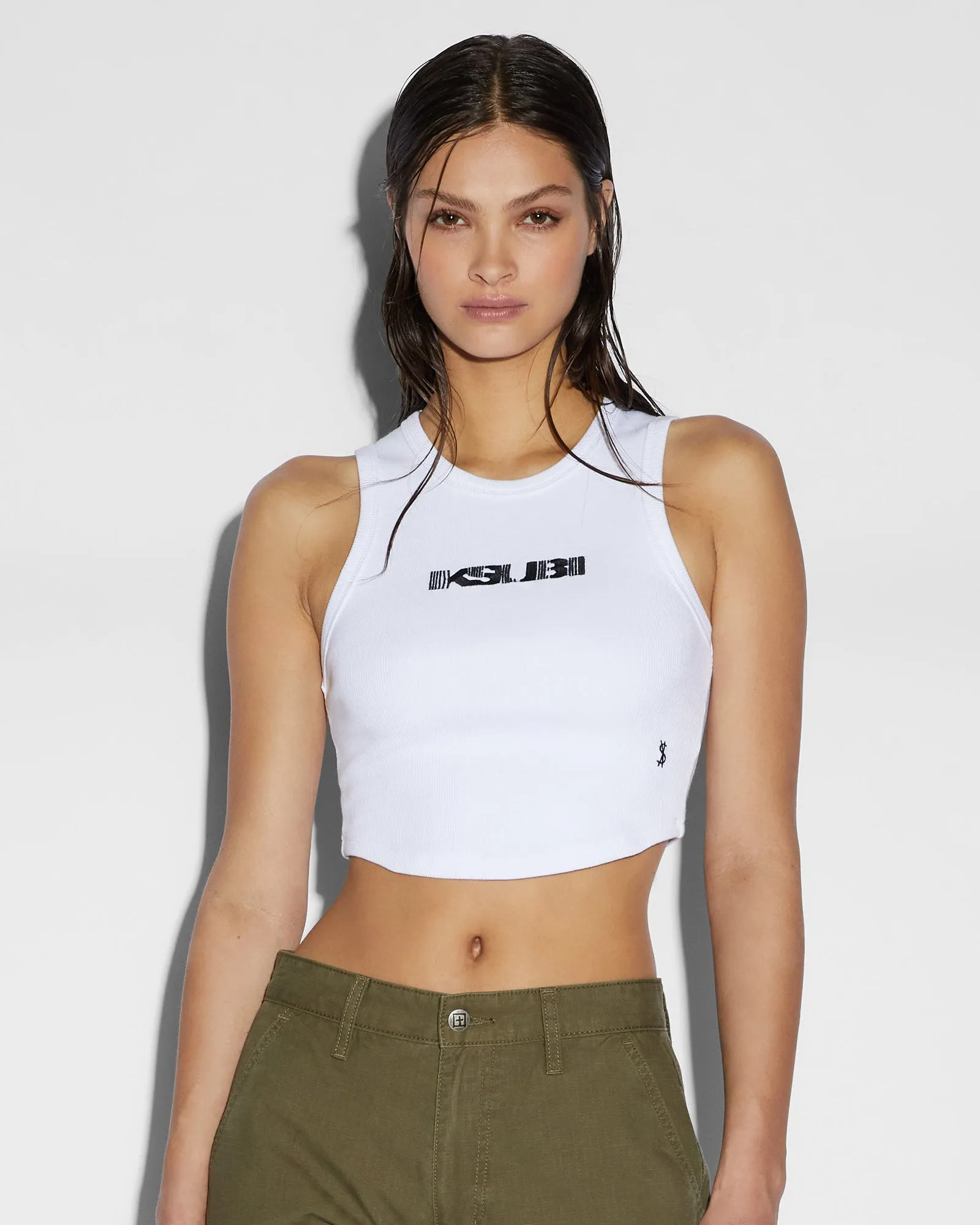 SOTT SYNDICATE TANK WHITE sold by Ksubi