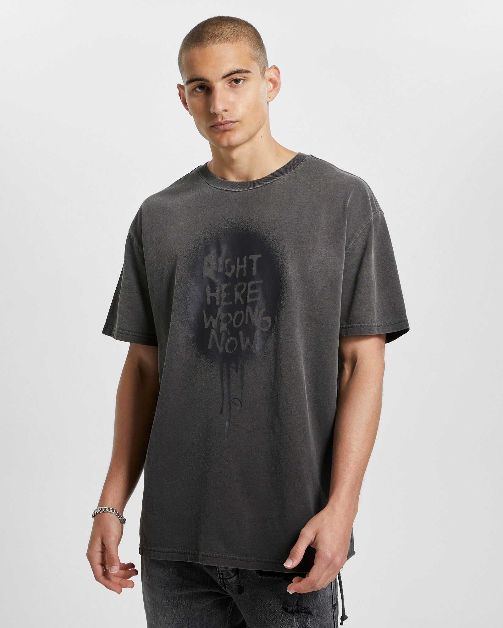 RIGHT HERE BIGGIE SS TEE DOUBLE BLACK sold by Ksubi