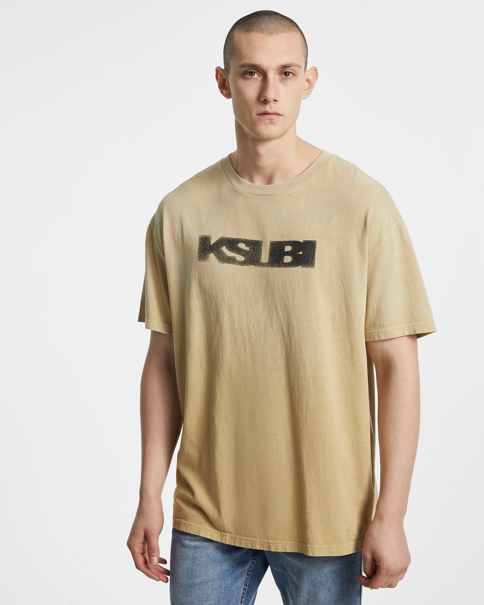 SIGN OF THE TIMES BIGGIE SS TEE CAMEL sold by Ksubi