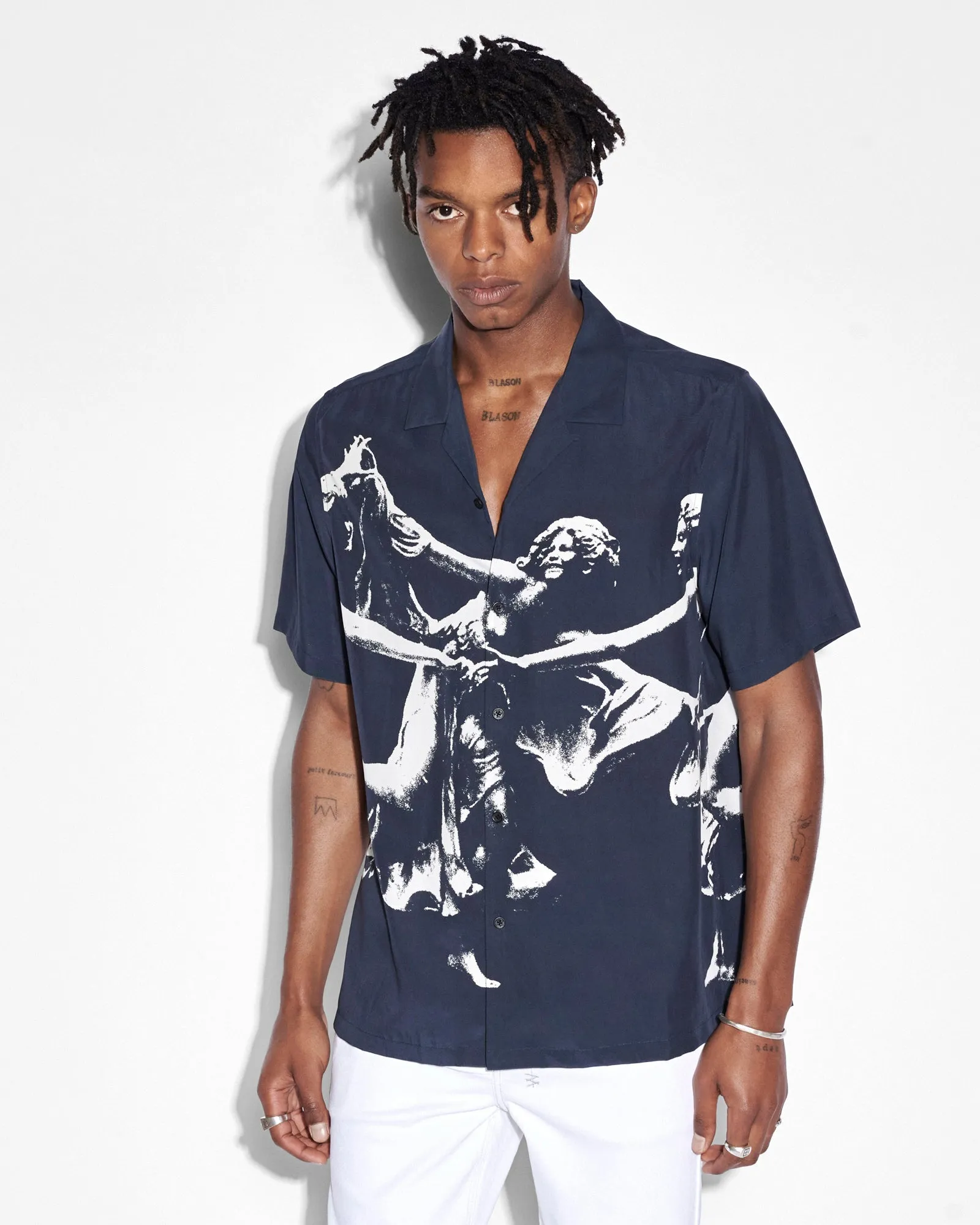 DANCERS RESORT SS SHIRT BLACK sold by Ksubi