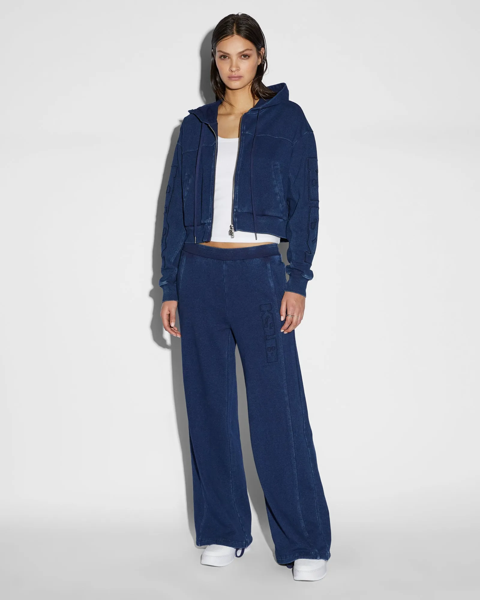 ORIGIN CROP HOODIE INDIGO SPLICED sold by Ksubi product image thumbnail 3