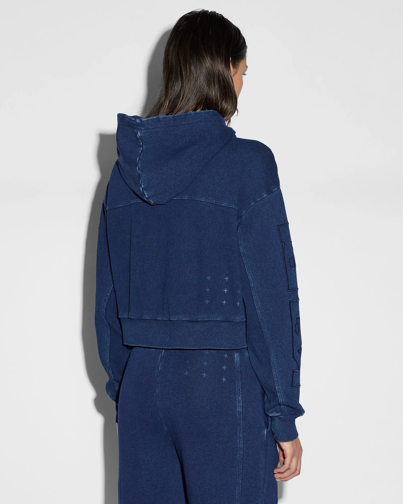 ORIGIN CROP HOODIE INDIGO SPLICED sold by Ksubi product image thumbnail 4