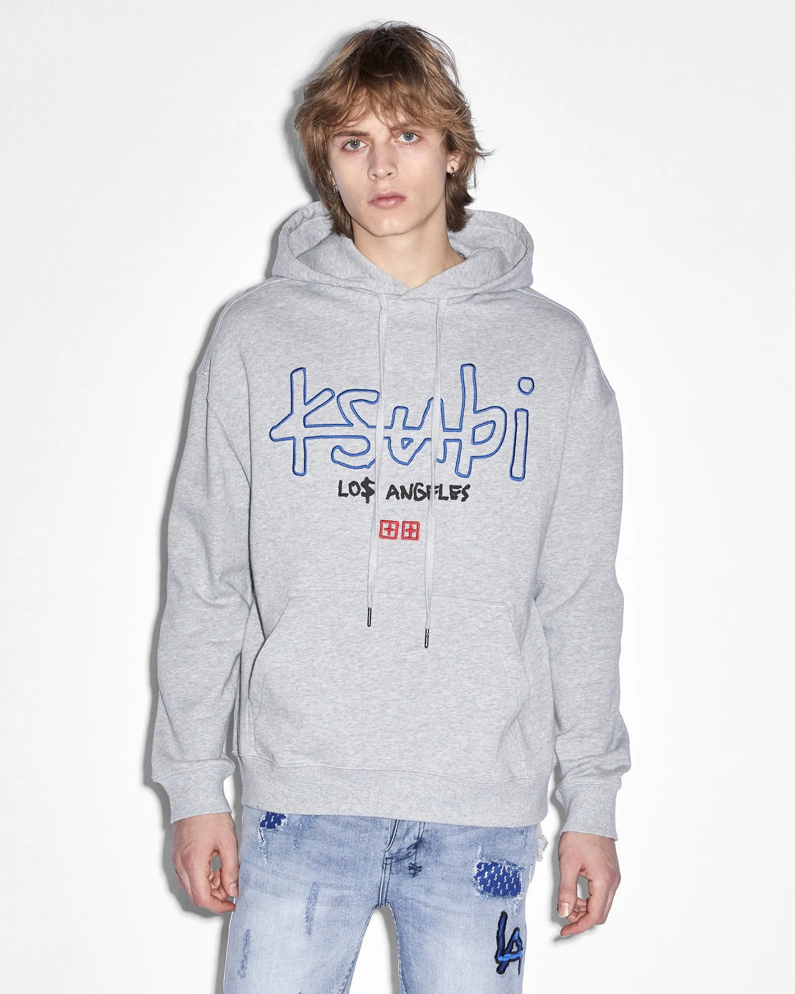 LA 4X4 BIGGIE HOODIE GREY MARLE sold by Ksubi