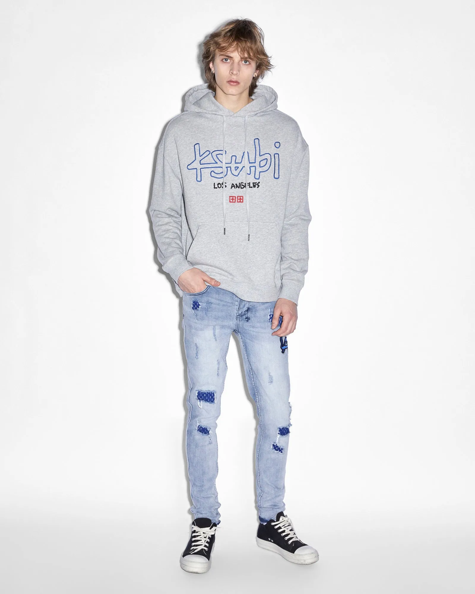 LA 4X4 BIGGIE HOODIE GREY MARLE sold by Ksubi product image thumbnail 2