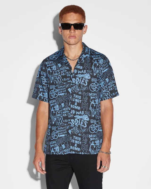 BADDIES RESORT SS SHIRT BLUE sold by Ksubi