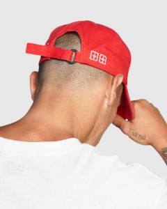 4 X 4 CROSS DOLLAR CAP RED sold by Ksubi