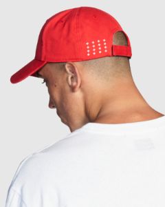 4 X 4 CROSS DOLLAR CAP RED sold by Ksubi