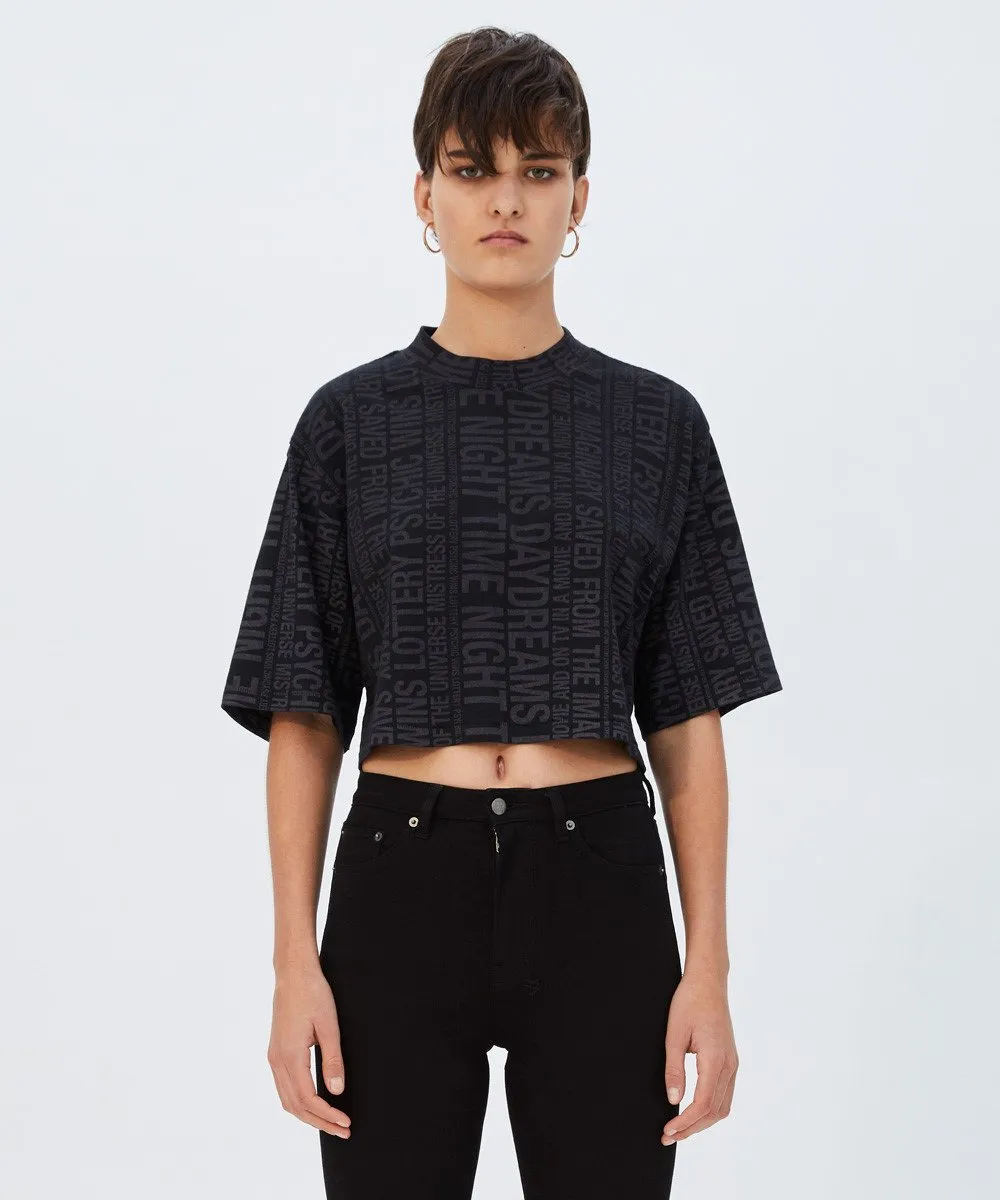 TABLOIDS CROPPED TEE BLACK sold by Ksubi product image thumbnail 2