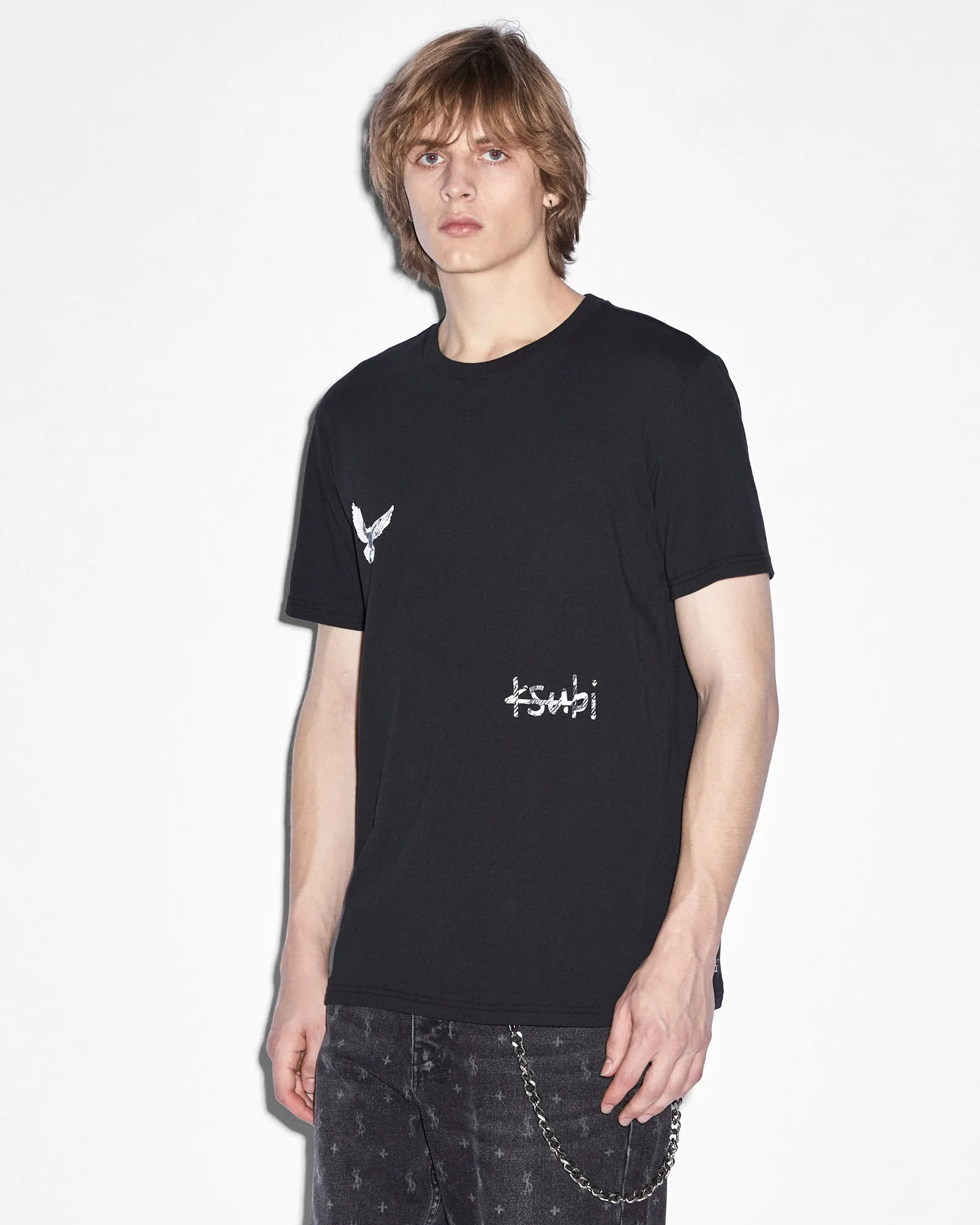 FLIGHT KASH SS TEE JET BLACK sold by Ksubi
