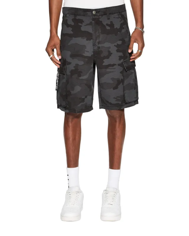 FUGITIVE CARGO SHORT BLACK CAMO sold by Ksubi