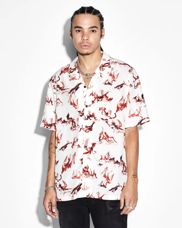 BURNT RESORT SS SHIRT WHITE sold by Ksubi