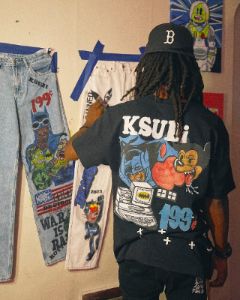 WASABI BIGGIE SS TEE JET BLACK sold by Ksubi