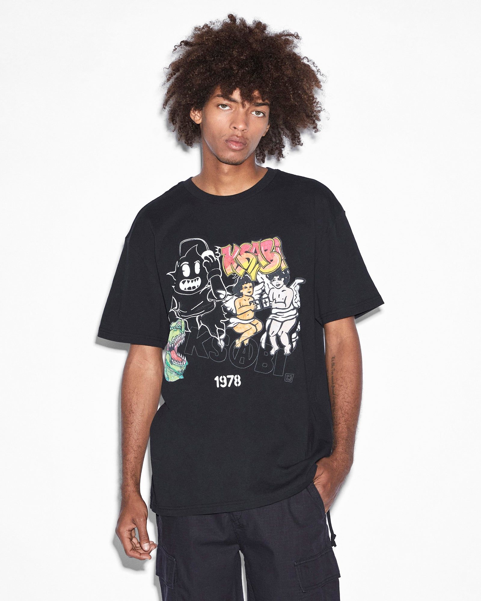WASABI BIGGIE SS TEE JET BLACK sold by Ksubi