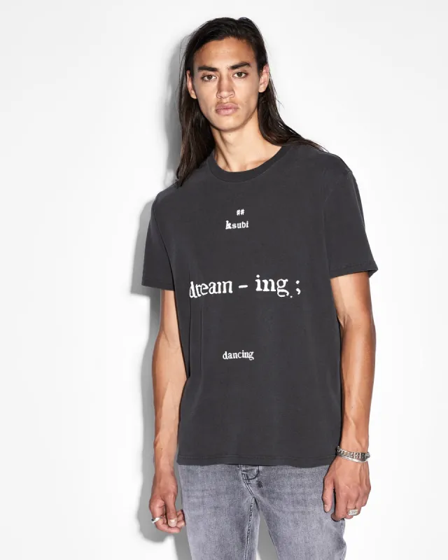 DREAMING KASH SS TEE FADED BLACK sold by Ksubi