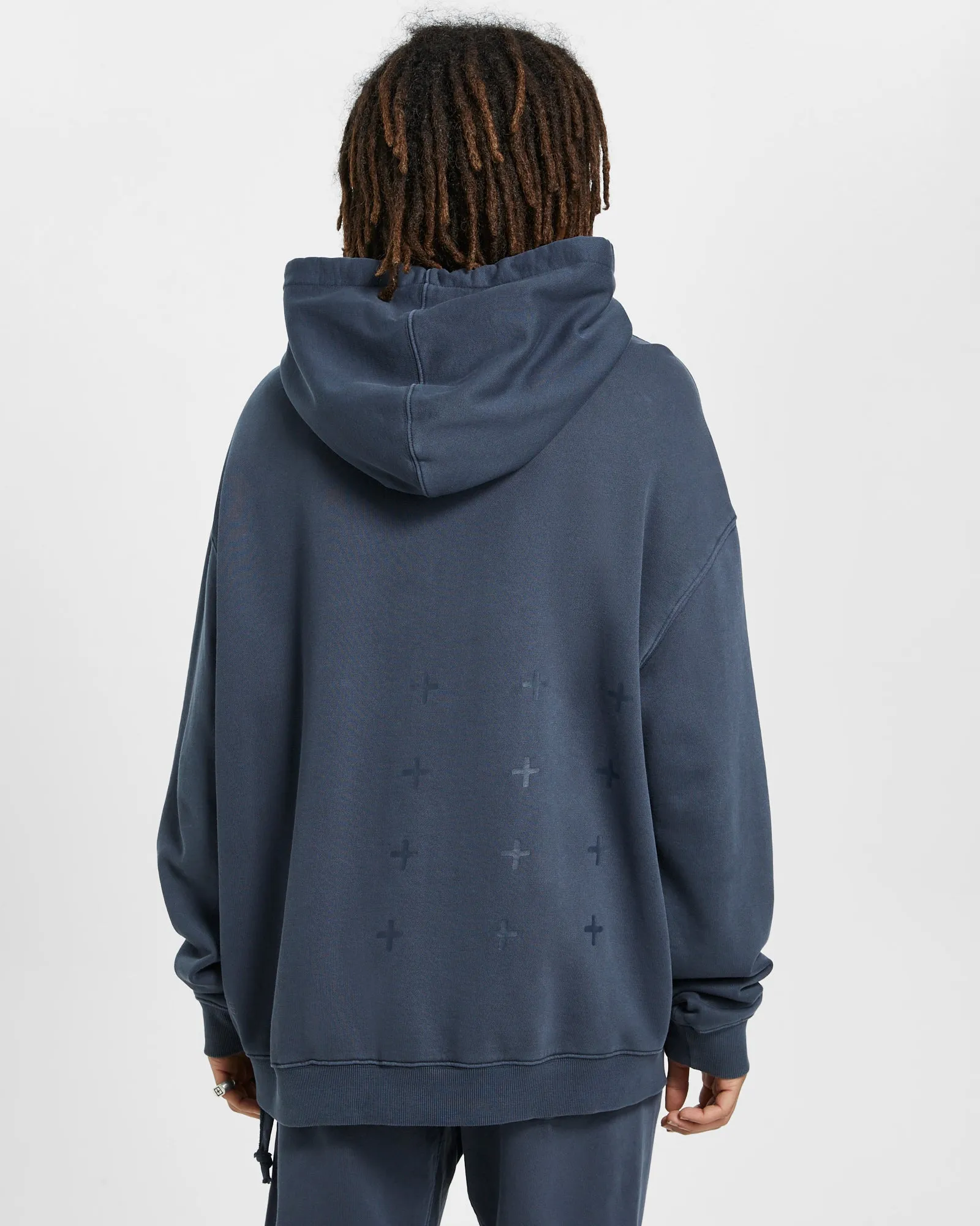 4 X 4 BIGGIE HOODIE NAVY sold by Ksubi