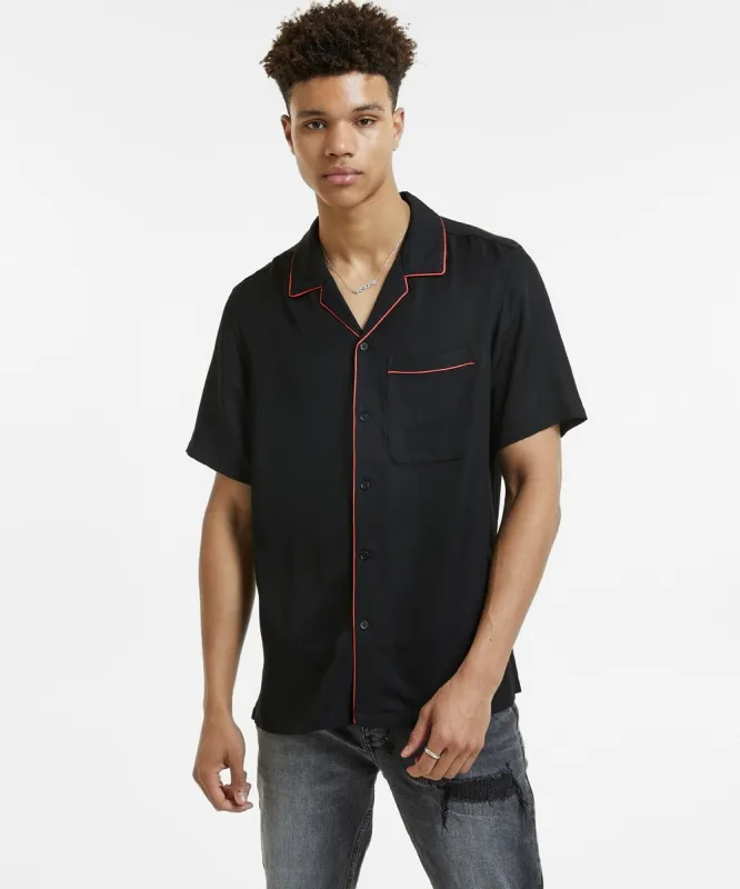 DOWNTOWN SS SHIRT BLACK RED sold by Ksubi