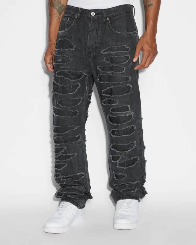 ANTI K SHREDDED BLACK sold by Ksubi