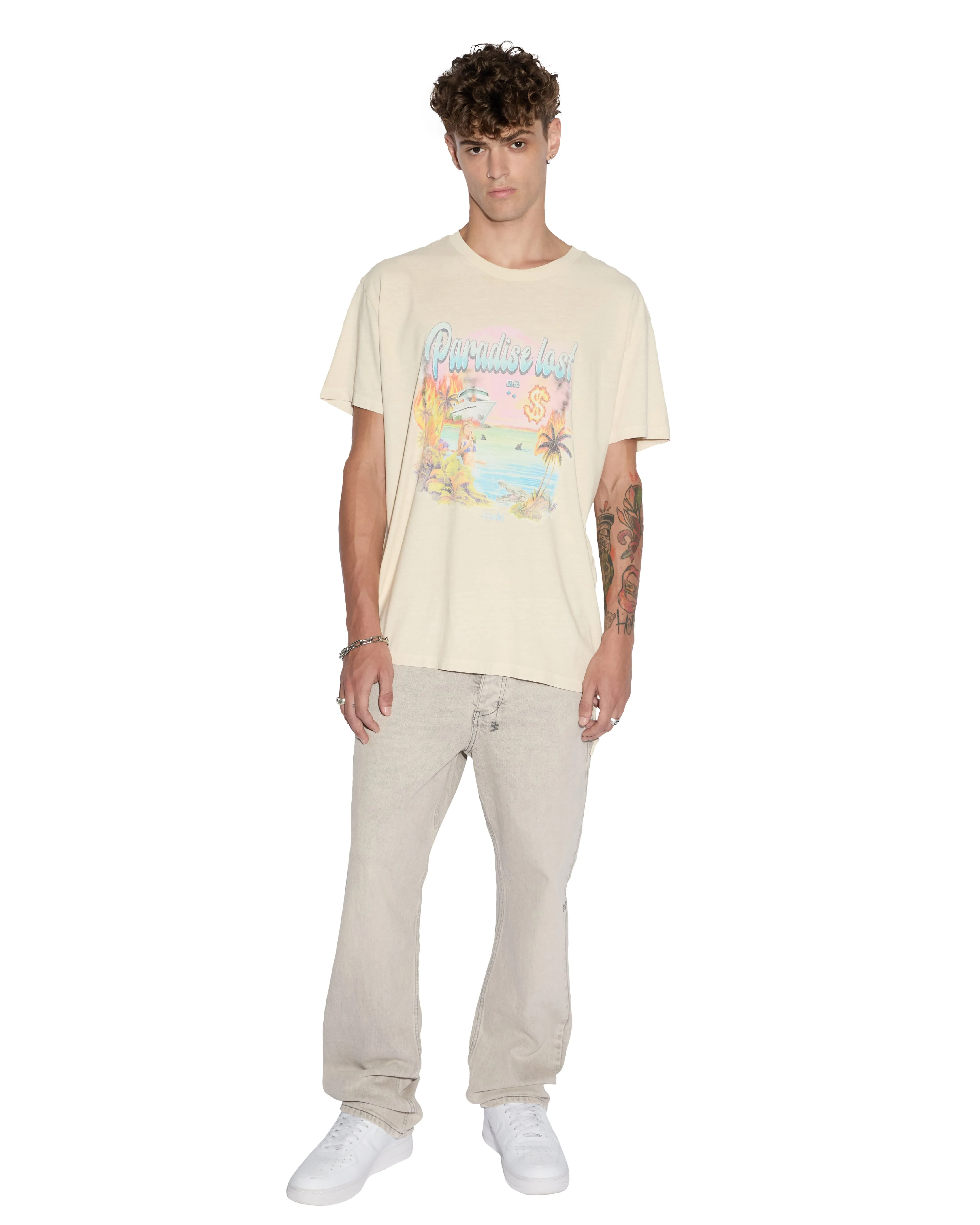PARADISE BIGGIE SS TEE DUSTY DESERT sold by Ksubi product image thumbnail 3