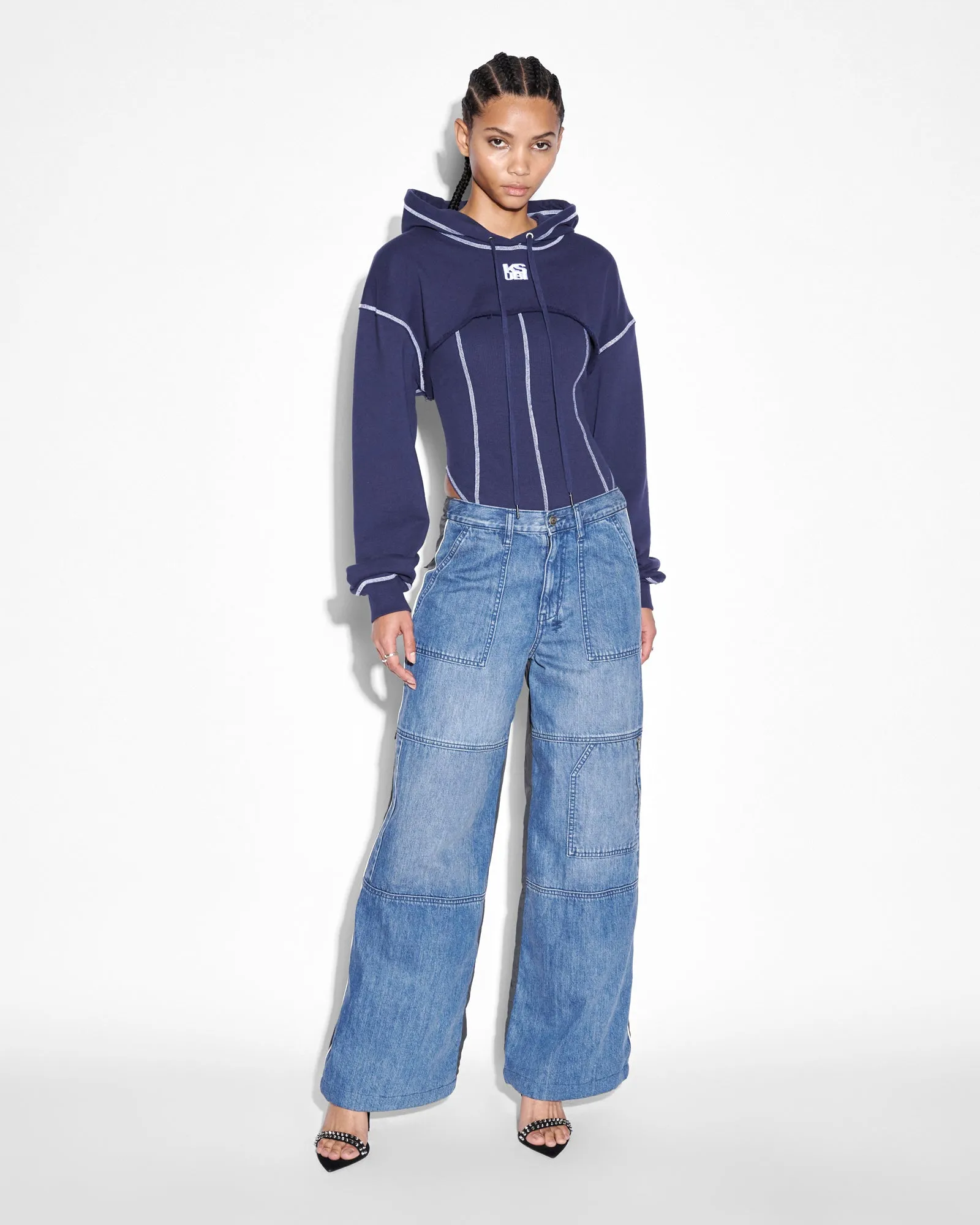 PURSUIT SHRUG HOODIE NAVY sold by Ksubi product image thumbnail 3