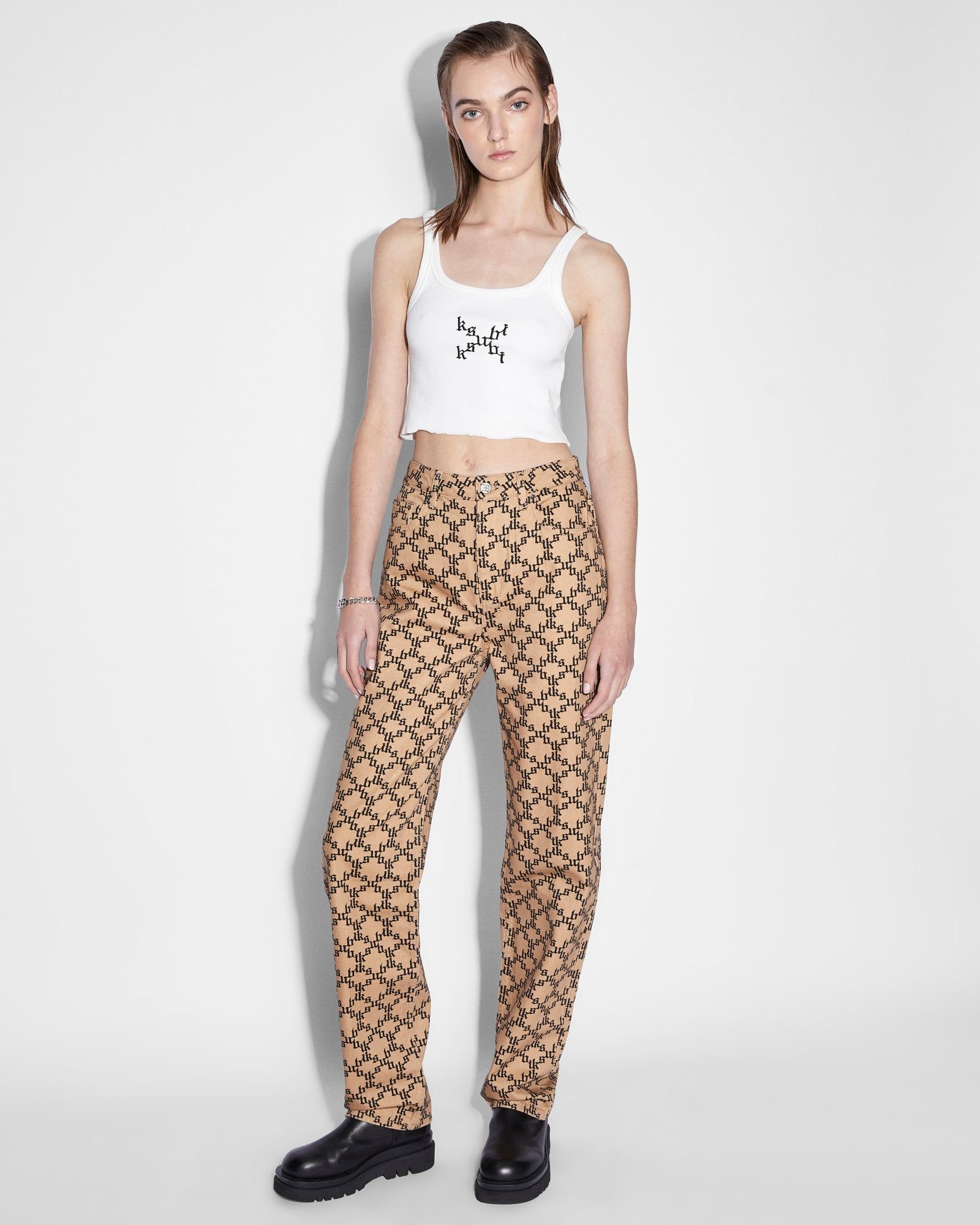 IMPRINT CROPPED ARISE TANK WHITE sold by Ksubi product image thumbnail 2