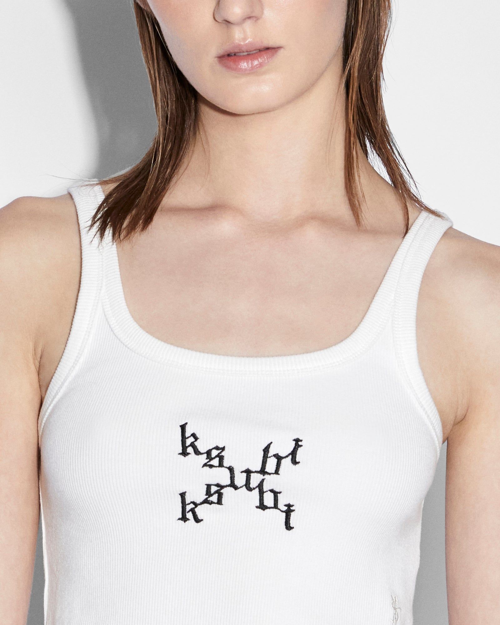IMPRINT CROPPED ARISE TANK WHITE sold by Ksubi product image thumbnail 4