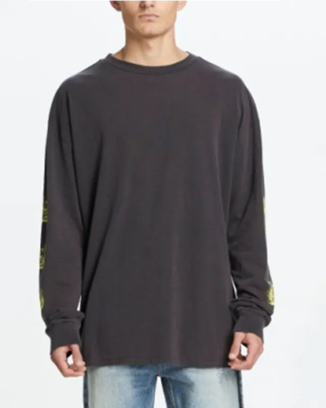 ROSE BIGGIE LS TEE FADED BLACK sold by Ksubi