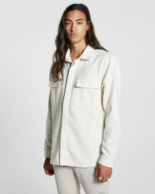 SNAKEBITE WOOL LS SHIRT ANTIKE sold by Ksubi