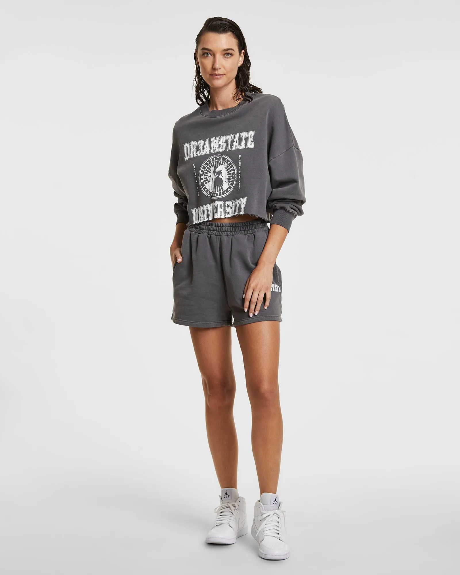VARSITY CROP CREW WASHED GREY sold by Ksubi product image thumbnail 2