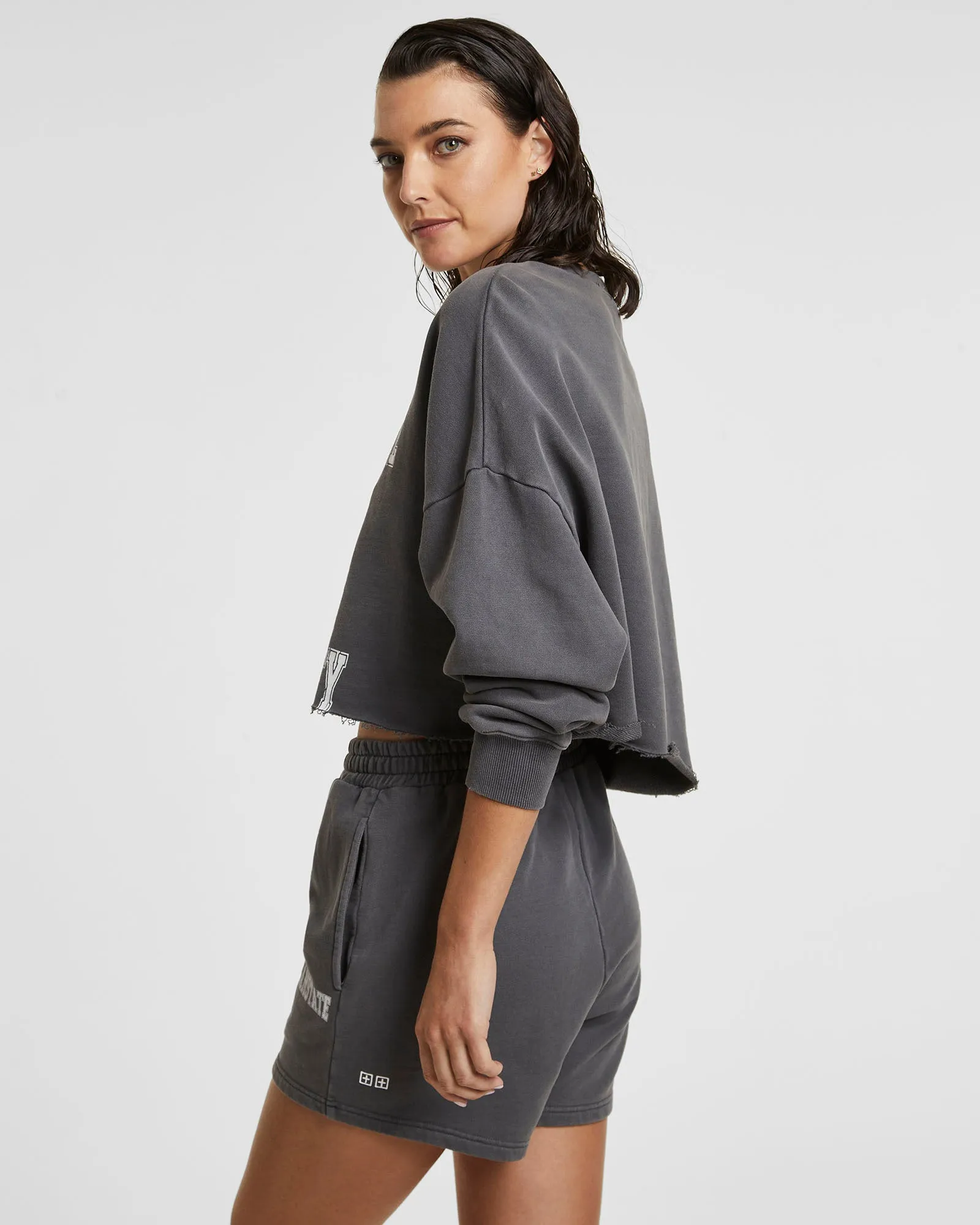 VARSITY CROP CREW WASHED GREY sold by Ksubi product image thumbnail 3